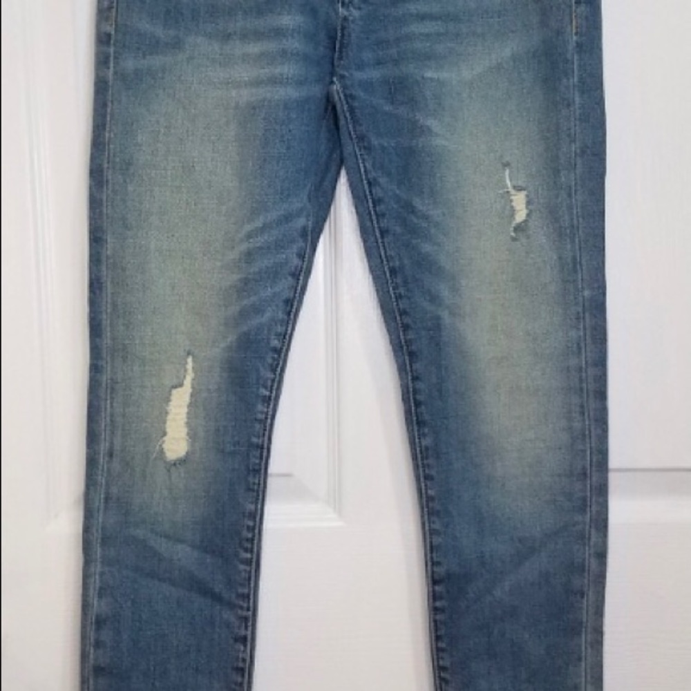 Blank NYC distressed raw hem skinny jeans 27